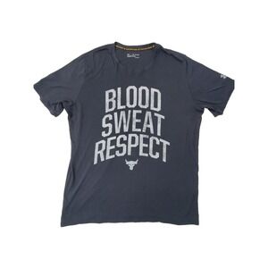 Under Armour Blood Sweat Respect T-Shirt Black HeatGear Graphic Tee XXL